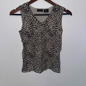 George Animal Print Silk V-Neck Tank Top Women's Size S 4/6